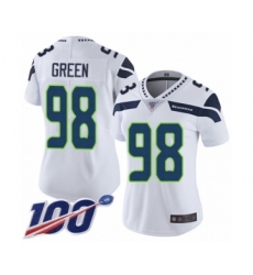Women's Seattle Seahawks #98 Rasheem Green White Vapor Untouchable Limited Player 100th Season Football Jersey