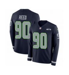Youth Nike Seattle Seahawks #94 Rasheem Green Limited Navy Blue Therma Long Sleeve NFL Jersey