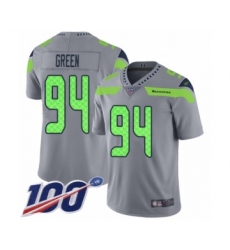 Youth Seattle Seahawks #94 Rasheem Green Limited Silver Inverted Legend 100th Season Football Jersey