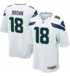 Men's Nike Seattle Seahawks #18 Jaron Brown Game White NFL Jersey