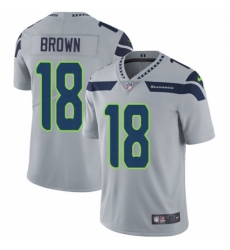 Men's Nike Seattle Seahawks #18 Jaron Brown Grey Alternate Vapor Untouchable Limited Player NFL Jersey