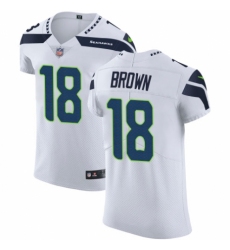 Men's Nike Seattle Seahawks #18 Jaron Brown White Vapor Untouchable Elite Player NFL Jersey