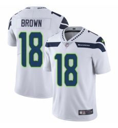 Men's Nike Seattle Seahawks #18 Jaron Brown White Vapor Untouchable Limited Player NFL Jersey