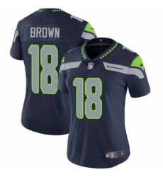 Women's Nike Seattle Seahawks #18 Jaron Brown Navy Blue Team Color Vapor Untouchable Elite Player NFL Jersey