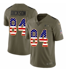 Men's Nike Seattle Seahawks #84 Ed Dickson Limited Olive/USA Flag 2017 Salute to Service NFL Jersey