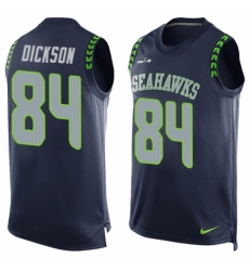 Men's Nike Seattle Seahawks #84 Ed Dickson Limited Steel Blue Player Name & Number Tank Top NFL Jersey