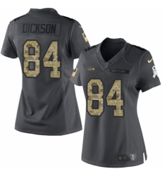 Women's Nike Seattle Seahawks #84 Ed Dickson Limited Black 2016 Salute to Service NFL Jersey
