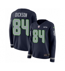 Women's Nike Seattle Seahawks #84 Ed Dickson Limited Navy Blue Therma Long Sleeve NFL Jersey