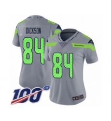 Women's Seattle Seahawks #84 Ed Dickson Limited Silver Inverted Legend 100th Season Football Jersey