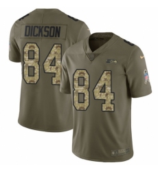 Youth Nike Seattle Seahawks #84 Ed Dickson Limited Olive/Camo 2017 Salute to Service NFL Jersey