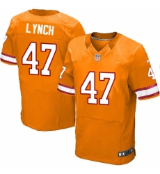 Men's Nike Tampa Bay Buccaneers #47 John Lynch Elite Orange Glaze Alternate NFL Jersey
