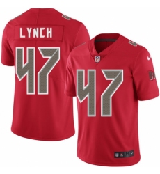 Men's Nike Tampa Bay Buccaneers #47 John Lynch Elite Red Rush Vapor Untouchable NFL Jersey