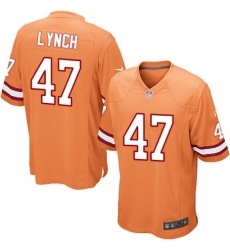 Men's Nike Tampa Bay Buccaneers #47 John Lynch Game Orange Glaze Alternate NFL Jersey