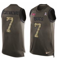 Men's Nike Tampa Bay Buccaneers #7 Chandler Catanzaro Limited Green Salute to Service Tank Top NFL Jersey