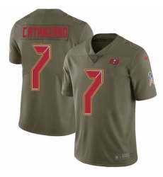 Men's Nike Tampa Bay Buccaneers #7 Chandler Catanzaro Limited Olive 2017 Salute to Service NFL Jersey