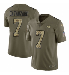 Men's Nike Tampa Bay Buccaneers #7 Chandler Catanzaro Limited Olive/Camo 2017 Salute to Service NFL Jersey