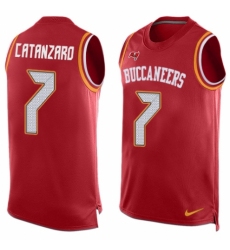 Men's Nike Tampa Bay Buccaneers #7 Chandler Catanzaro Limited Red Player Name & Number Tank Top NFL Jersey