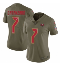Women's Nike Tampa Bay Buccaneers #7 Chandler Catanzaro Limited Olive 2017 Salute to Service NFL Jersey