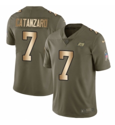 Youth Nike Tampa Bay Buccaneers #7 Chandler Catanzaro Limited Olive/Gold 2017 Salute to Service NFL Jersey
