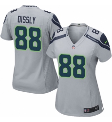 Women's Nike Seattle Seahawks #88 Will Dissly Game Grey Alternate NFL Jersey