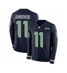 Men's Nike Seattle Seahawks #11 Sebastian Janikowski Limited Navy Blue Therma Long Sleeve NFL Jersey