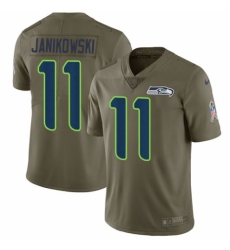Men's Nike Seattle Seahawks #11 Sebastian Janikowski Limited Olive 2017 Salute to Service NFL Jersey