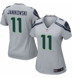 Women's Nike Seattle Seahawks #11 Sebastian Janikowski Game Grey Alternate NFL Jersey