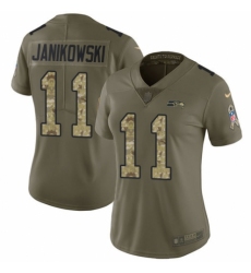 Women's Nike Seattle Seahawks #11 Sebastian Janikowski Limited Olive/Camo 2017 Salute to Service NFL Jersey