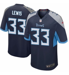 Men's Nike Tennessee Titans #33 Dion Lewis Game Navy Blue Team Color NFL Jersey