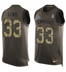 Men's Nike Tennessee Titans #33 Dion Lewis Limited Green Salute to Service Tank Top NFL Jersey