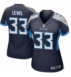 Women's Nike Tennessee Titans #33 Dion Lewis Game Navy Blue Team Color NFL Jersey