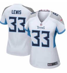 Women's Nike Tennessee Titans #33 Dion Lewis Game White NFL Jersey