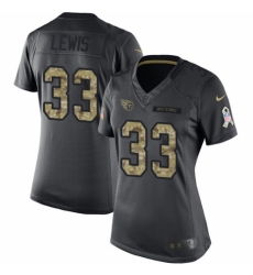 Women's Nike Tennessee Titans #33 Dion Lewis Limited Black 2016 Salute to Service NFL Jersey