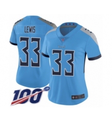 Women's Tennessee Titans #33 Dion Lewis Light Blue Alternate Vapor Untouchable Limited Player 100th Season Football Jersey