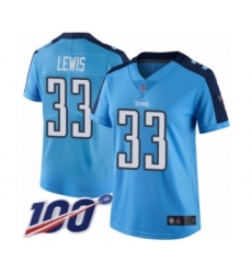 Women's Tennessee Titans #33 Dion Lewis Limited Light Blue Rush Vapor Untouchable 100th Season Football Jersey