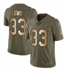 Youth Nike Tennessee Titans #33 Dion Lewis Limited Olive/Gold 2017 Salute to Service NFL Jersey