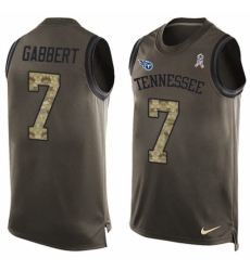 Men's Nike Tennessee Titans #7 Blaine Gabbert Limited Green Salute to Service Tank Top NFL Jersey