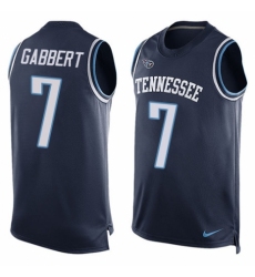 Men's Nike Tennessee Titans #7 Blaine Gabbert Limited Navy Blue Player Name & Number Tank Top NFL Jersey