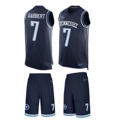Men's Nike Tennessee Titans #7 Blaine Gabbert Limited Navy Blue Tank Top Suit NFL Jersey