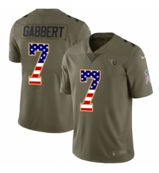 Men's Nike Tennessee Titans #7 Blaine Gabbert Limited Olive/USA Flag 2017 Salute to Service NFL Jersey