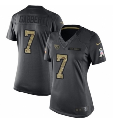 Women's Nike Tennessee Titans #7 Blaine Gabbert Limited Black 2016 Salute to Service NFL Jersey