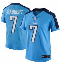 Women's Nike Tennessee Titans #7 Blaine Gabbert Limited Light Blue Rush Vapor Untouchable NFL Jersey