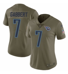 Women's Nike Tennessee Titans #7 Blaine Gabbert Limited Olive 2017 Salute to Service NFL Jersey