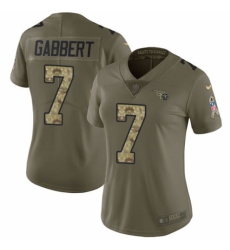 Women's Nike Tennessee Titans #7 Blaine Gabbert Limited Olive/Camo 2017 Salute to Service NFL Jersey