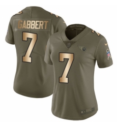 Women's Nike Tennessee Titans #7 Blaine Gabbert Limited Olive/Gold 2017 Salute to Service NFL Jersey