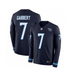 Youth Nike Tennessee Titans #7 Blaine Gabbert Limited Navy Blue Therma Long Sleeve NFL Jersey