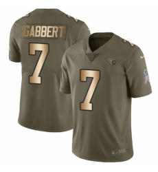 Youth Nike Tennessee Titans #7 Blaine Gabbert Limited Olive/Gold 2017 Salute to Service NFL Jersey