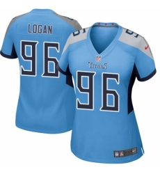 Women's Nike Tennessee Titans #96 Bennie Logan Game Light Blue Alternate NFL Jersey