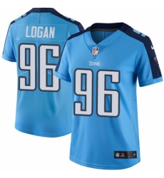 Women's Nike Tennessee Titans #96 Bennie Logan Limited Light Blue Rush Vapor Untouchable NFL Jersey
