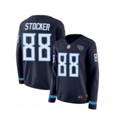 Women's Nike Tennessee Titans #96 Bennie Logan Limited Navy Blue Therma Long Sleeve NFL Jersey